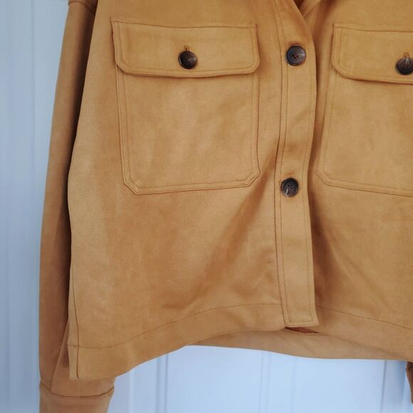 Bagatelle Collection Mustard Orange Soft Jacket Button Fall Women's Size Medium - Picture 3 of 9